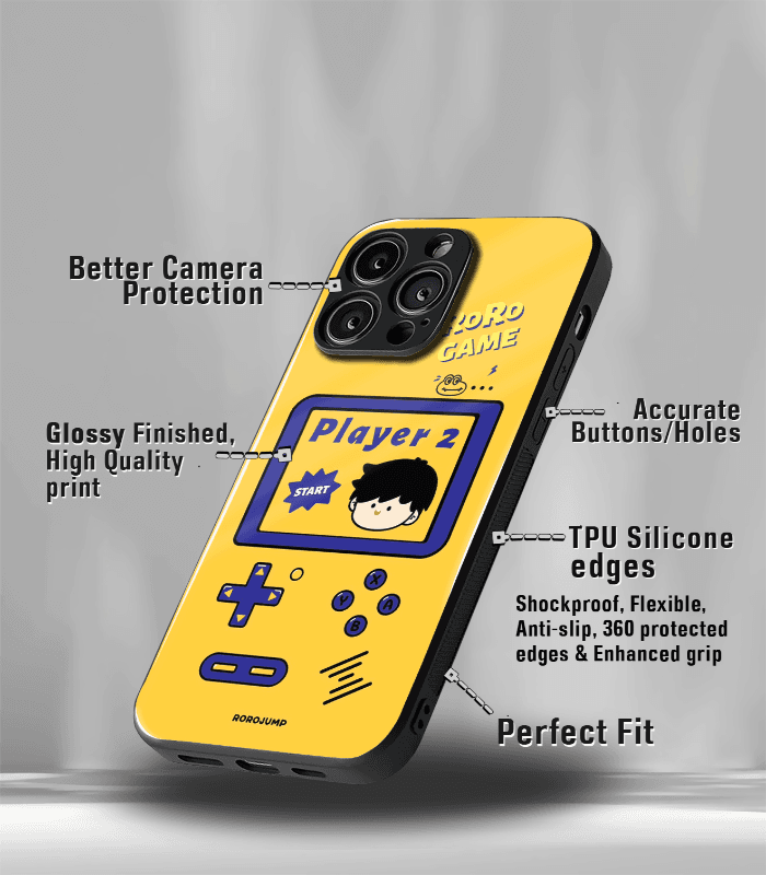 yellow game premium glossy phone case