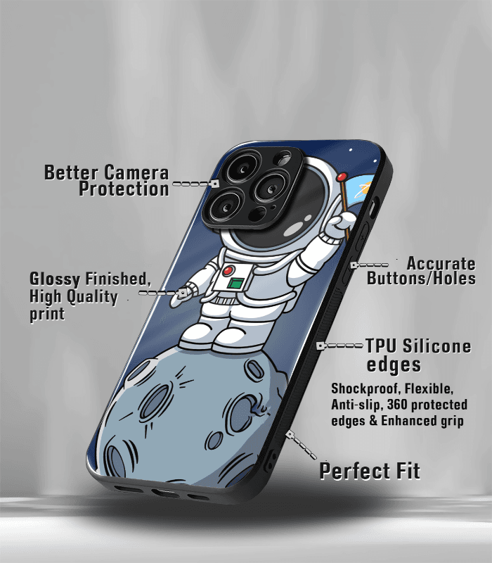 astronaut premium glossy phone case