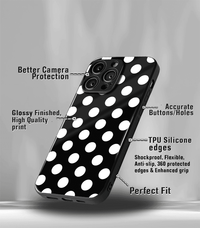 polka dots premium glossy phone case