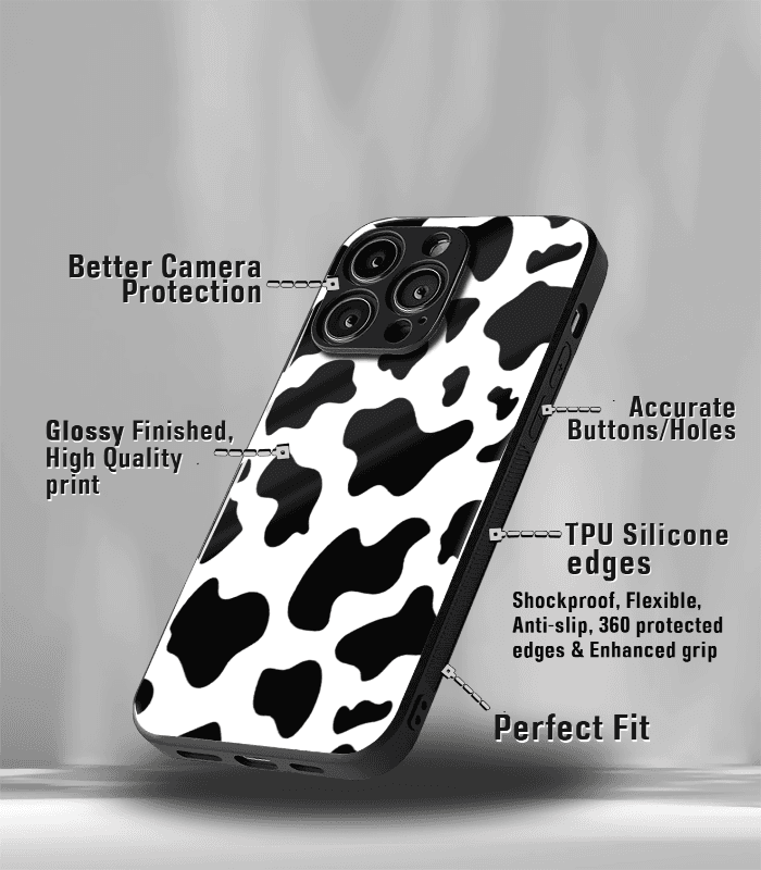 cow pattern premium glossy phone case