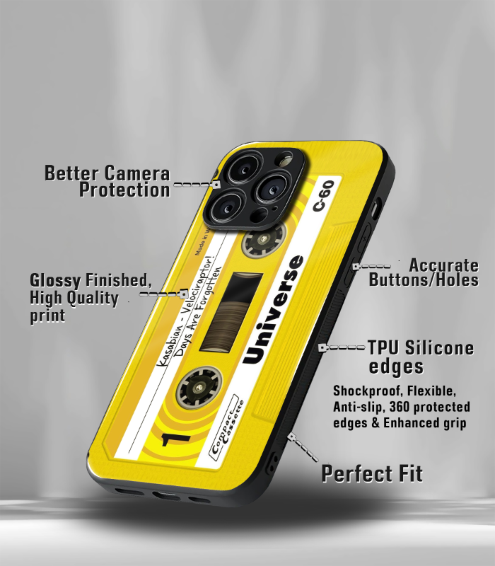 yellow cassette premium glossy phone case