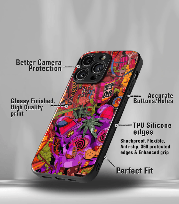 abstract & quirky pattern premium glossy phone case