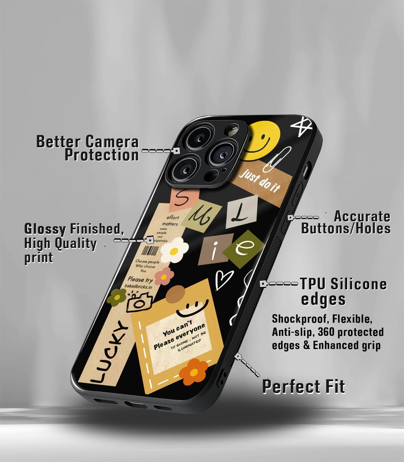 abstract & quirky pattern premium glossy phone case