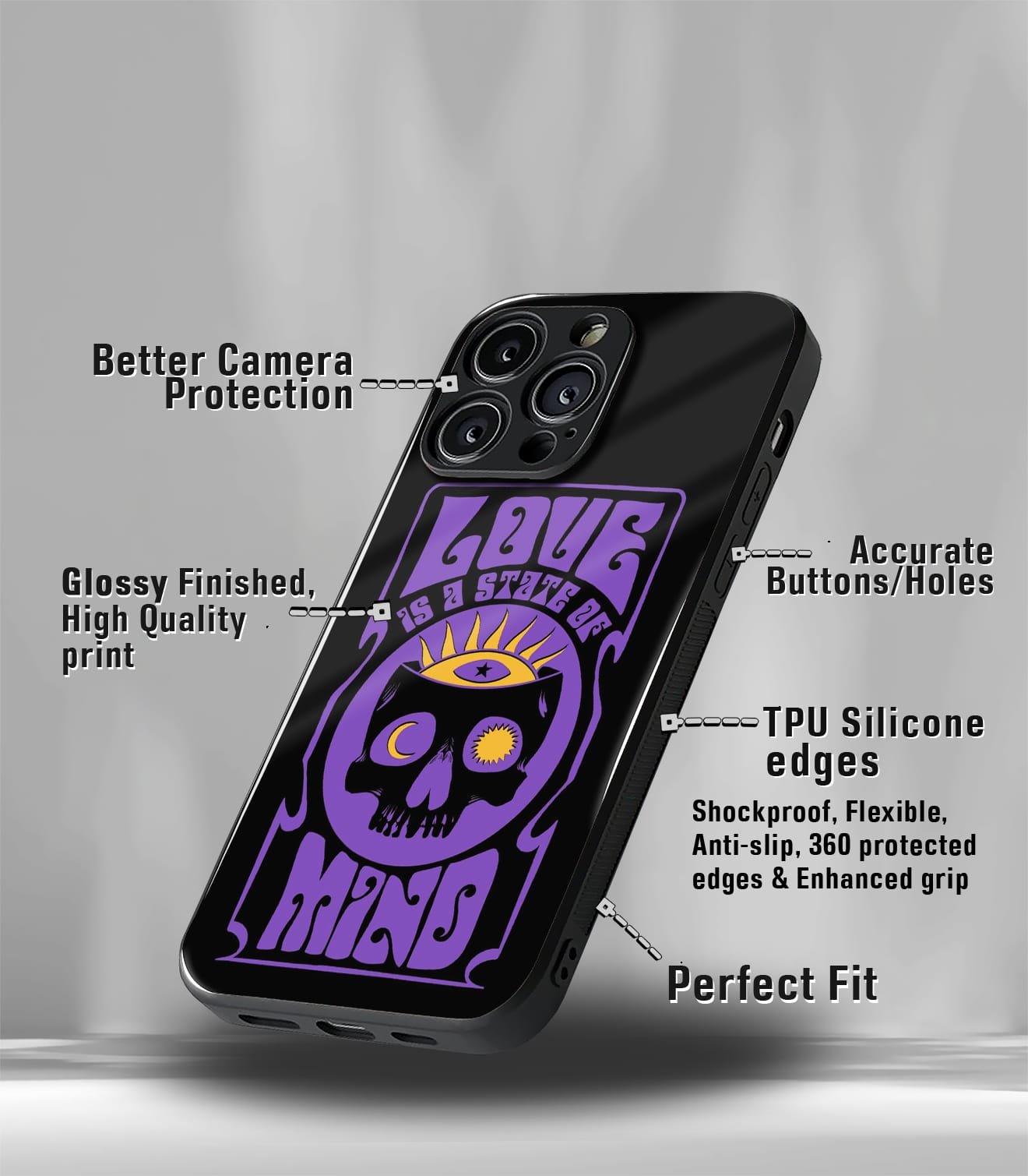 love is a state of mind premium glossy phone case