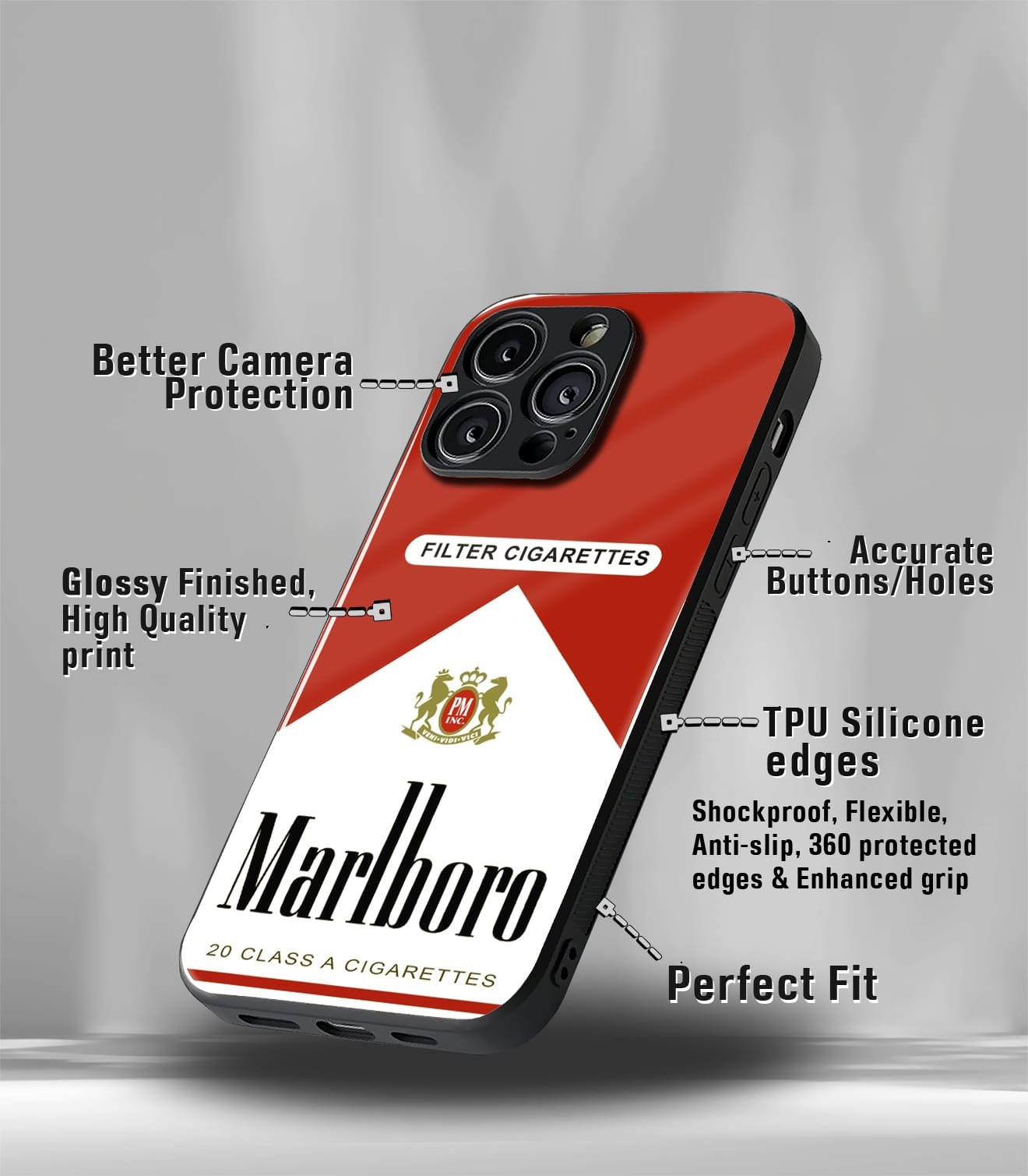 cigar premium glossy phone case compatible for all phone models!