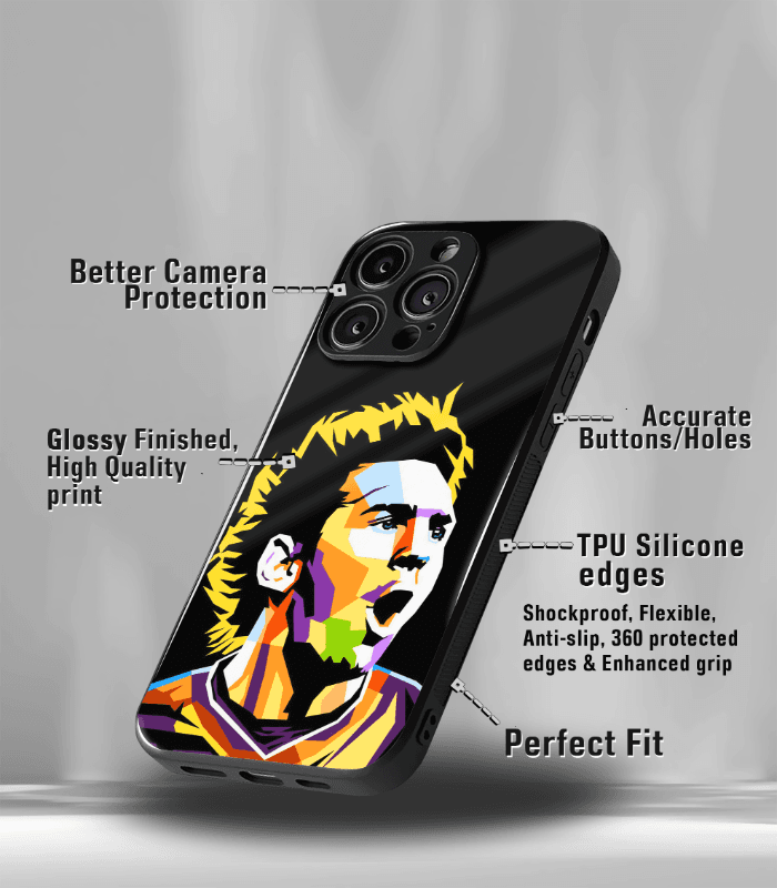 lionel messi artistic edition premium glossy phone case.