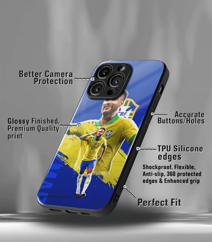 neymar junior goat edition premium glossy phone case.