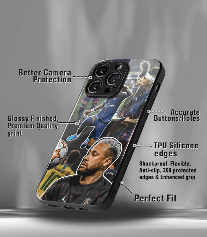 neymar junior goat edition premium glossy phone case.