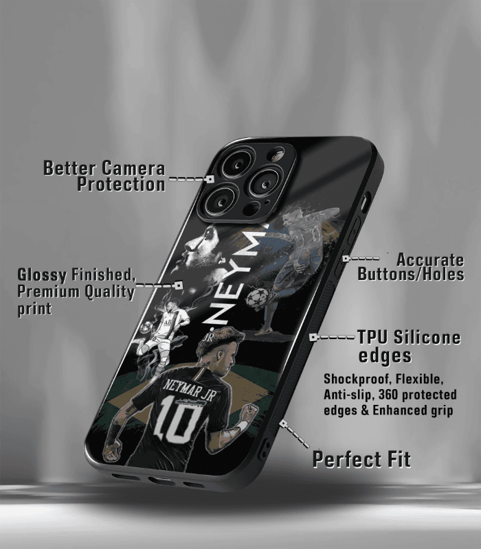 neymar junior goat edition premium glossy phone case.