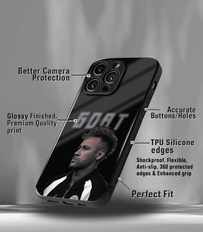neymar junior goat edition premium glossy phone case.