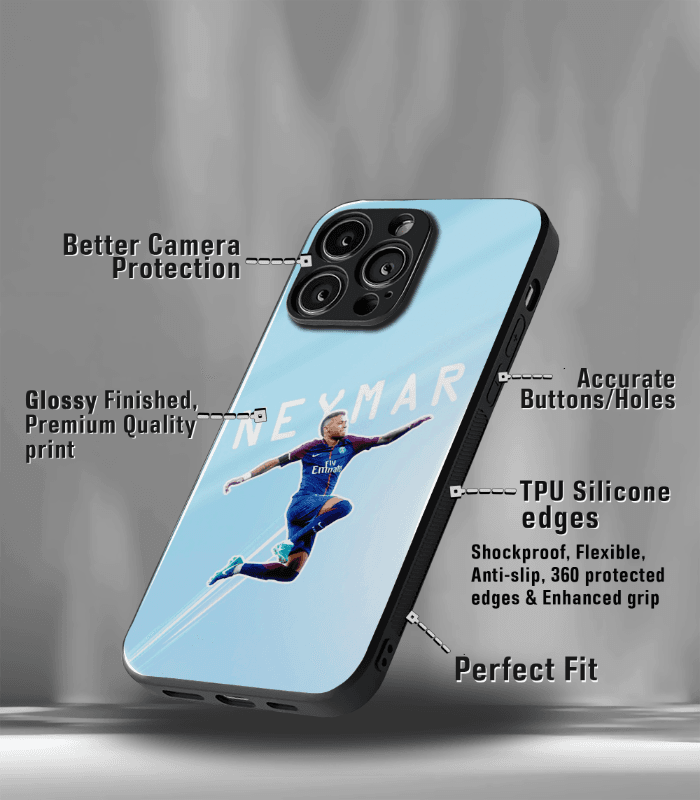 neymar junior goat edition premium glossy phone case.