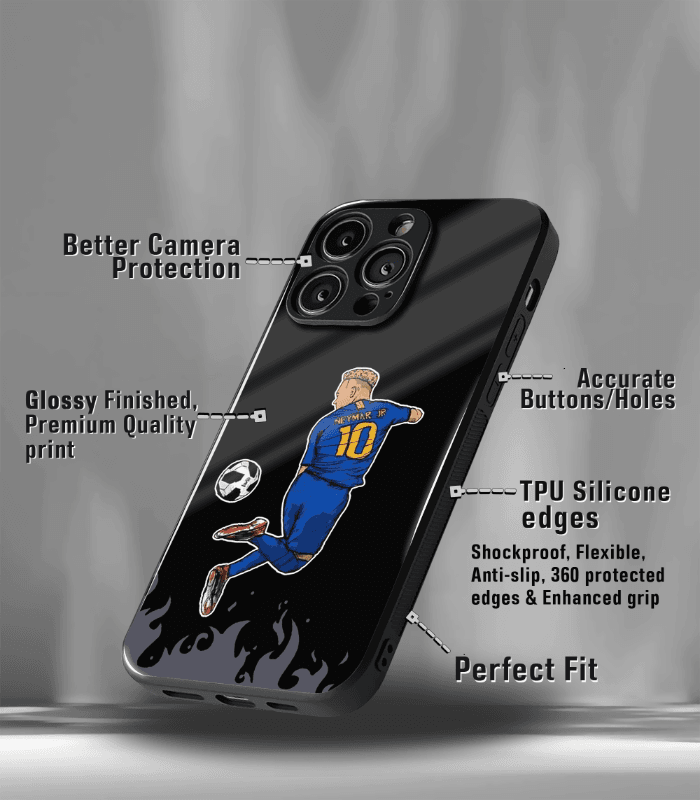 neymar junior goat edition premium glossy phone case.