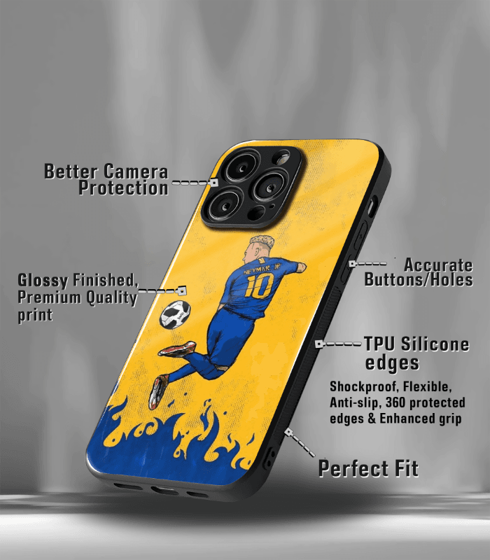 neymar junior goat edition premium glossy phone case.