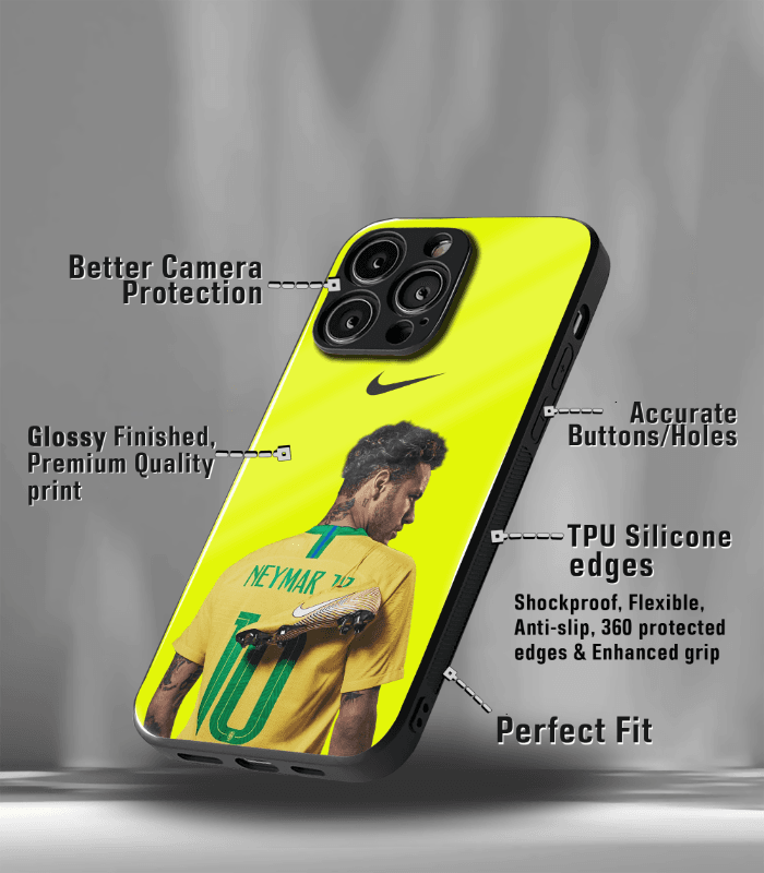 neymar junior goat edition premium glossy phone case.