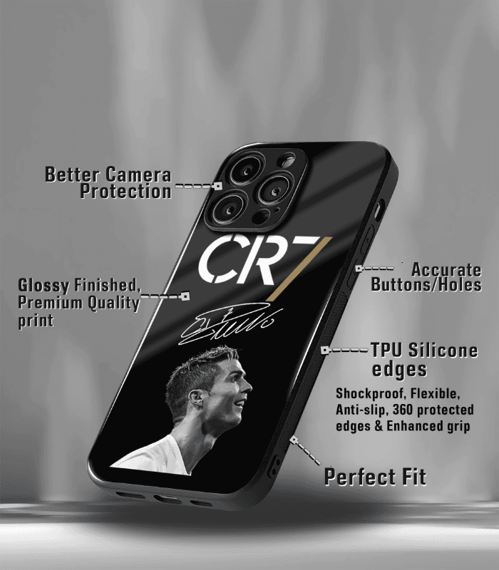 cristiano ronaldo goat cr7 edition premium glossy phone case.