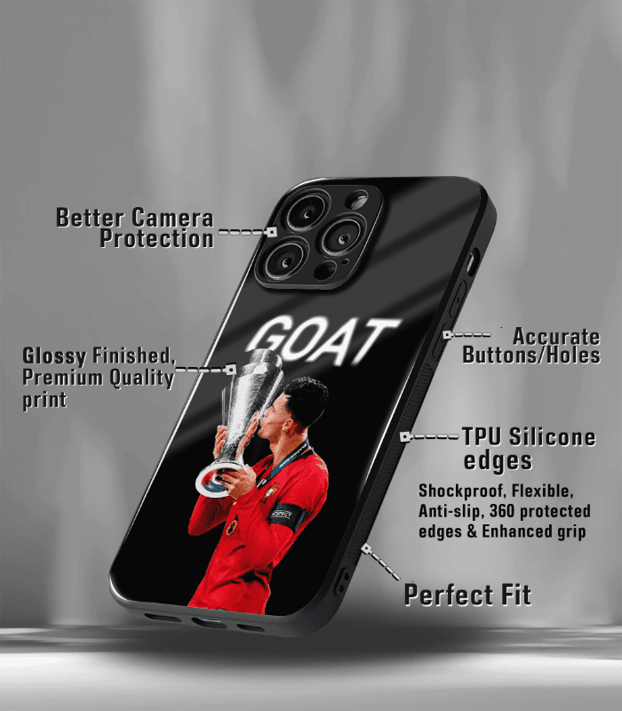cristiano ronaldo goat cr7 edition premium glossy phone case.