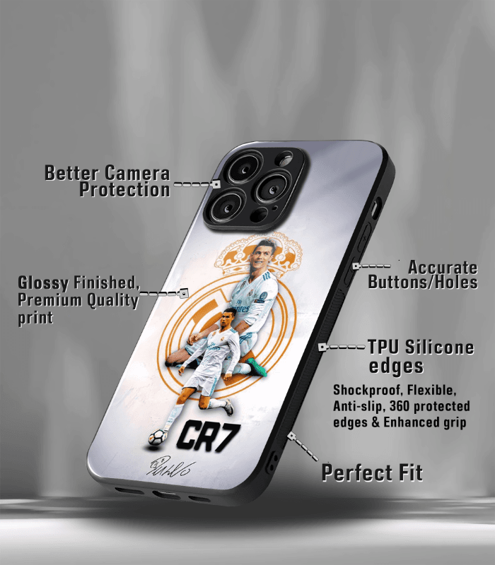 cristiano ronaldo goat cr7 edition premium glossy phone case.