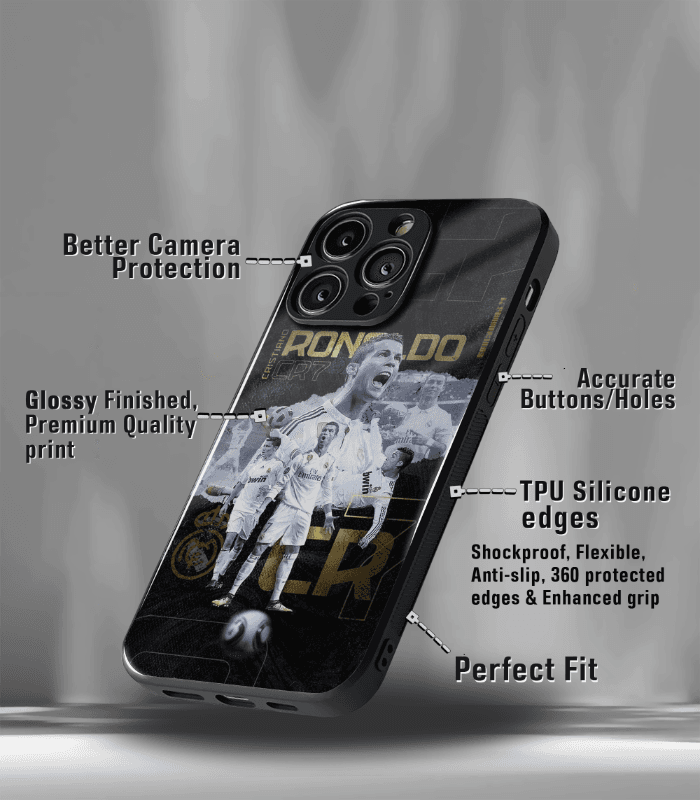 cristiano ronaldo goat cr7 edition premium glossy phone case.