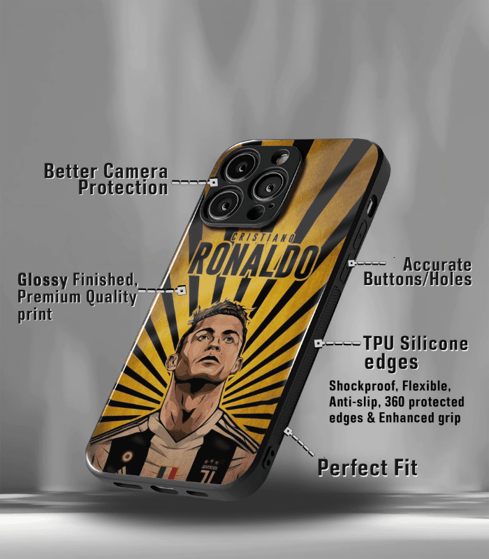 cristiano ronaldo goat cr7 edition premium glossy phone case.