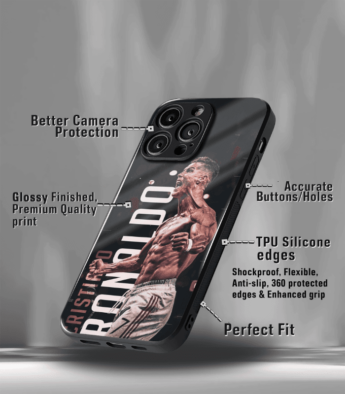 cristiano ronaldo goat cr7 edition premium glossy phone case.