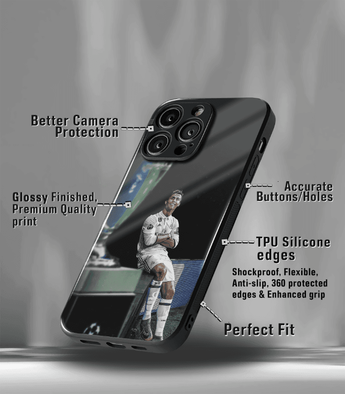 cristiano ronaldo goat cr7 edition premium glossy phone case.