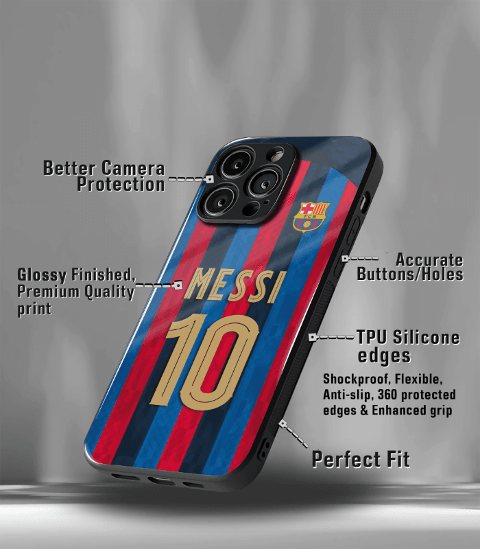 lionel messi fcb kit edition premium glossy phone case.