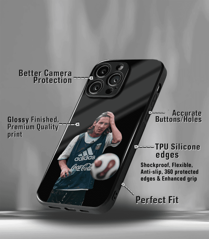 lionel messi goat edition premium glossy phone case.
