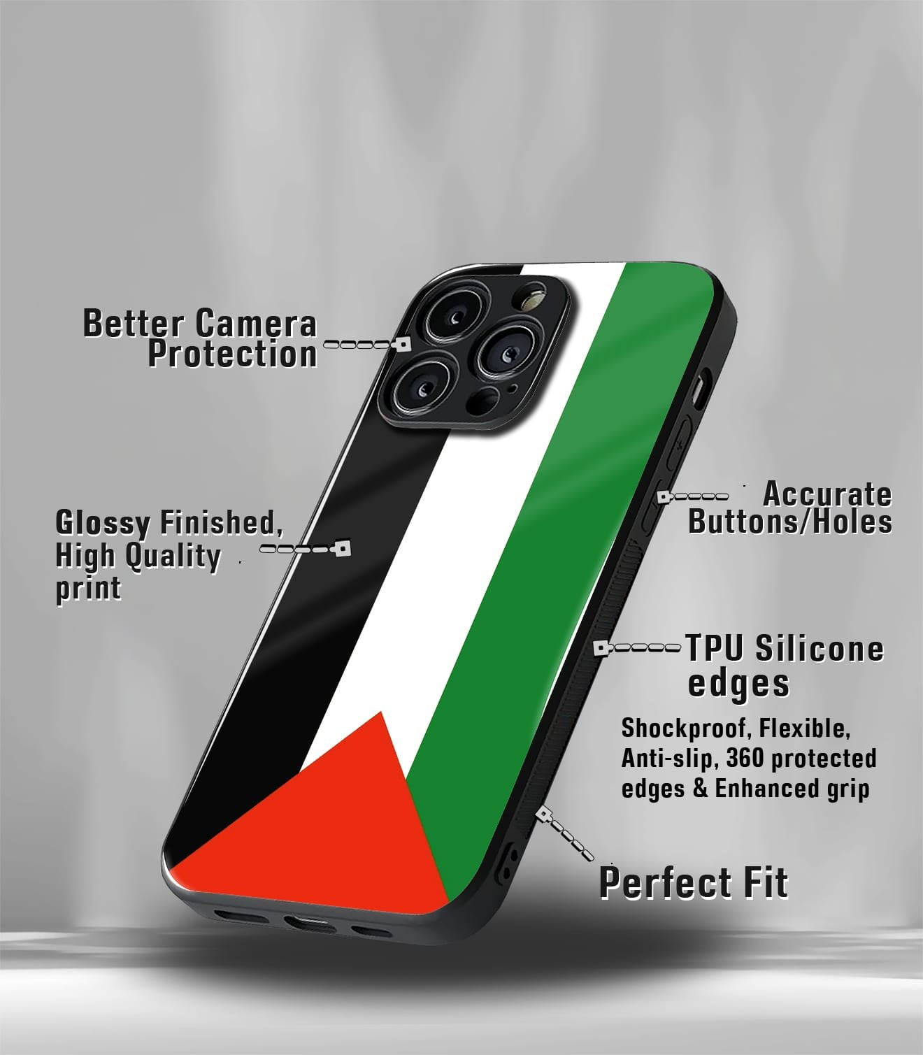 palestine flag premium glossy phone case