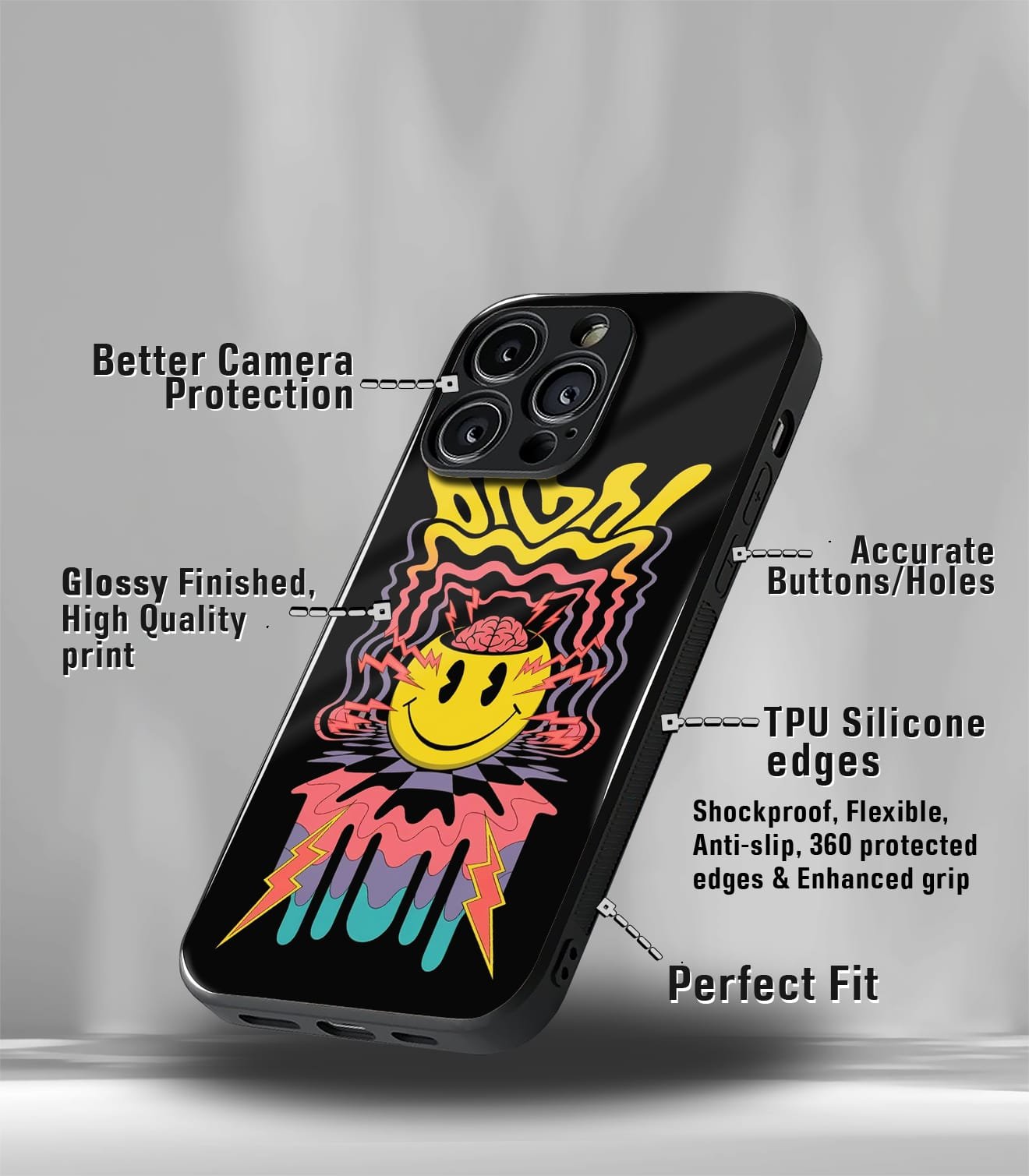 psych trippy premium glossy case compatible for every phone models.