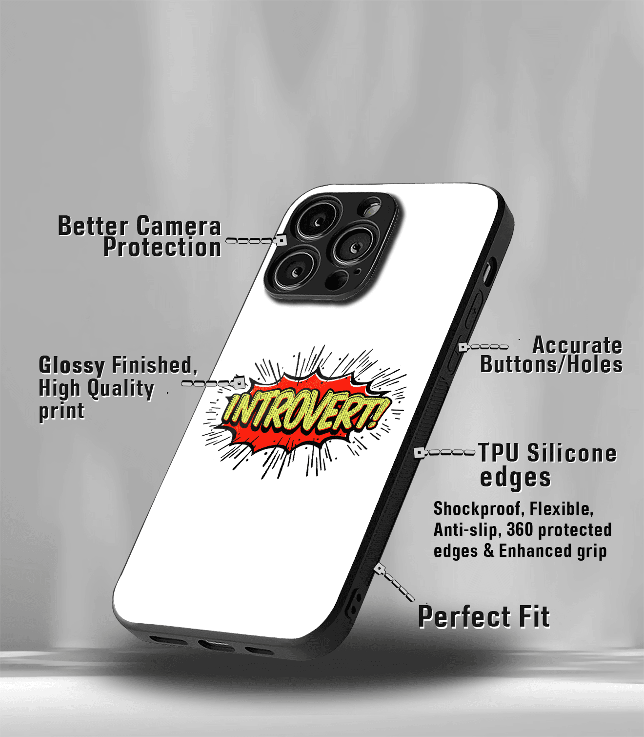 introvert white premium phone case