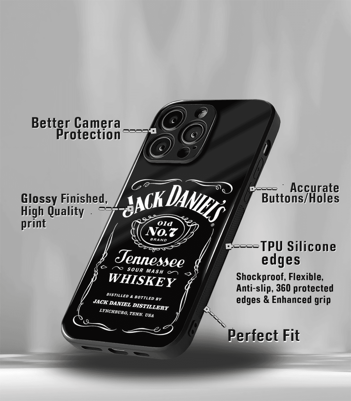 jack daniels whiskey bottle premium phone case
