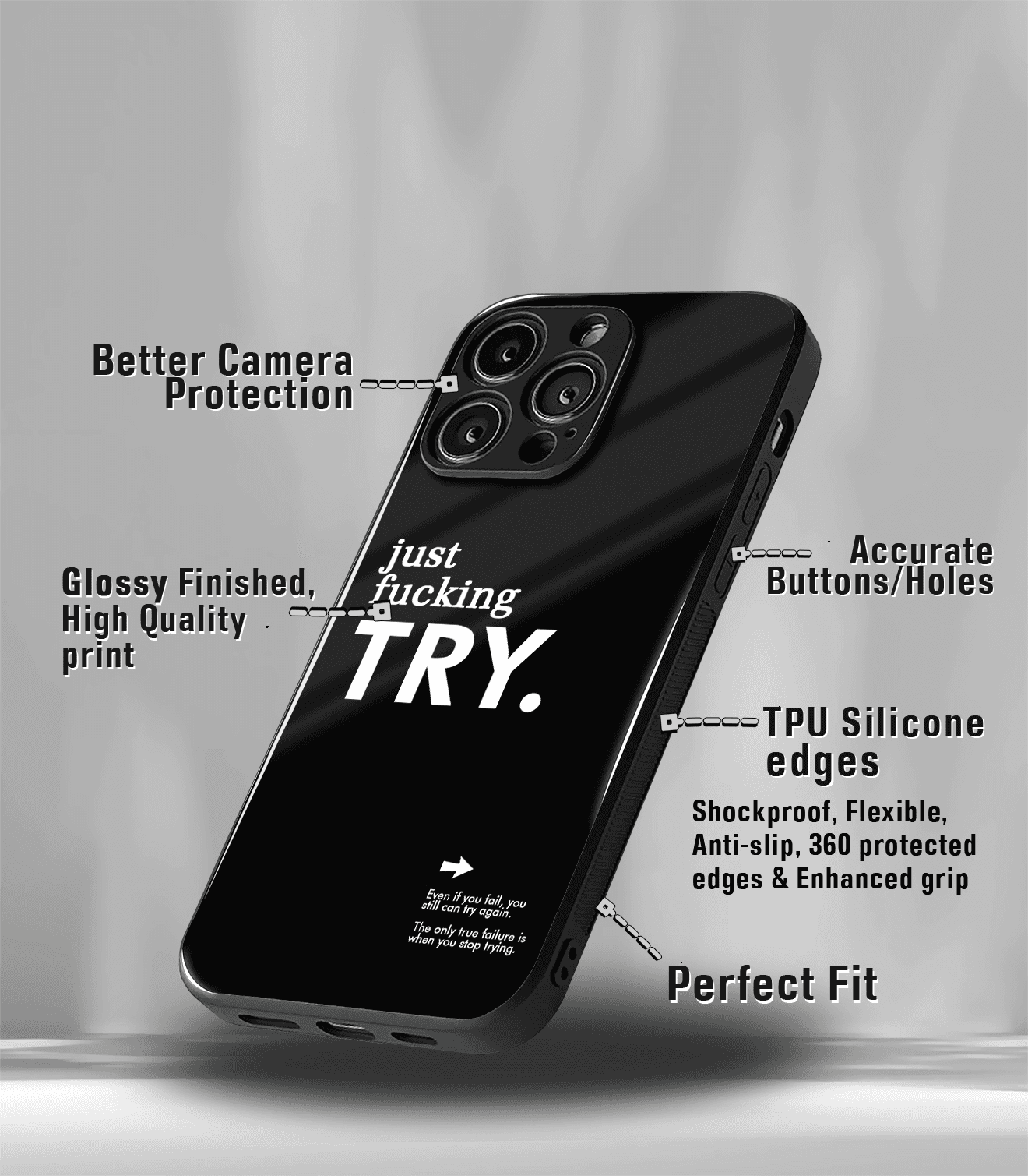 just fuckin' try premium phone case
