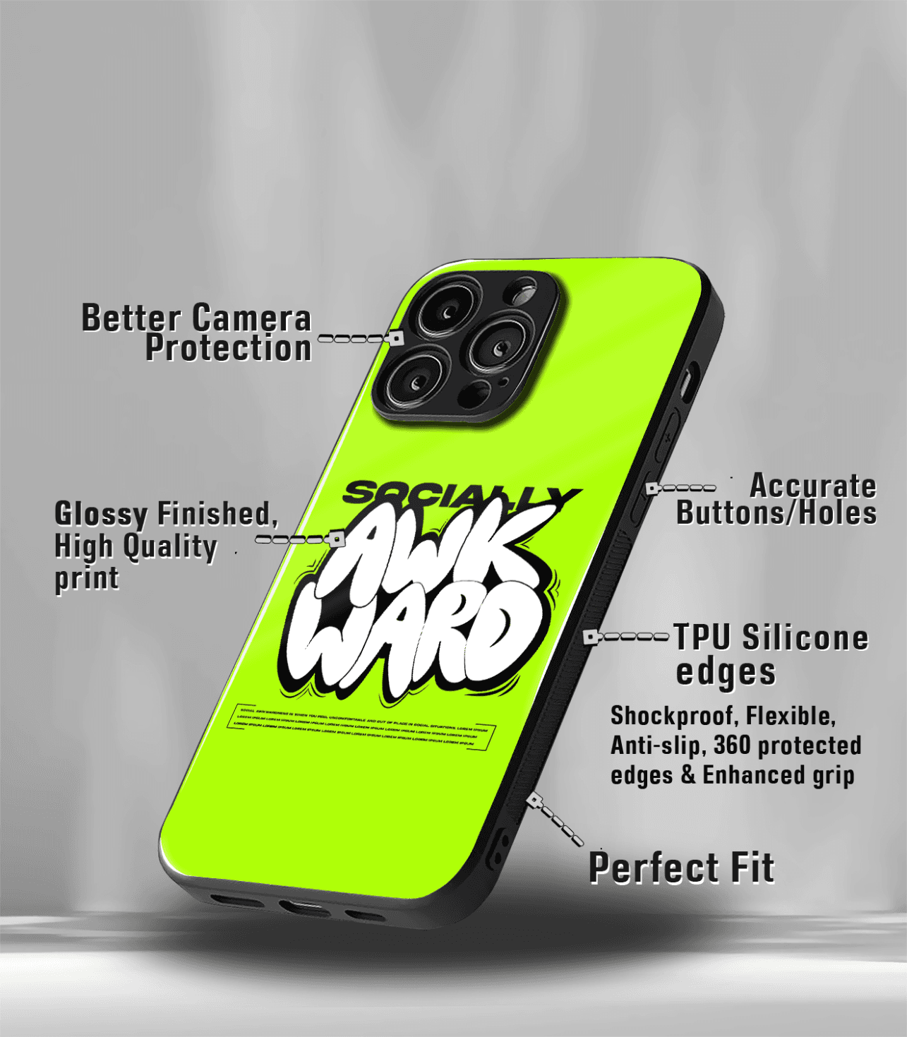 socially awkward green premium phone case