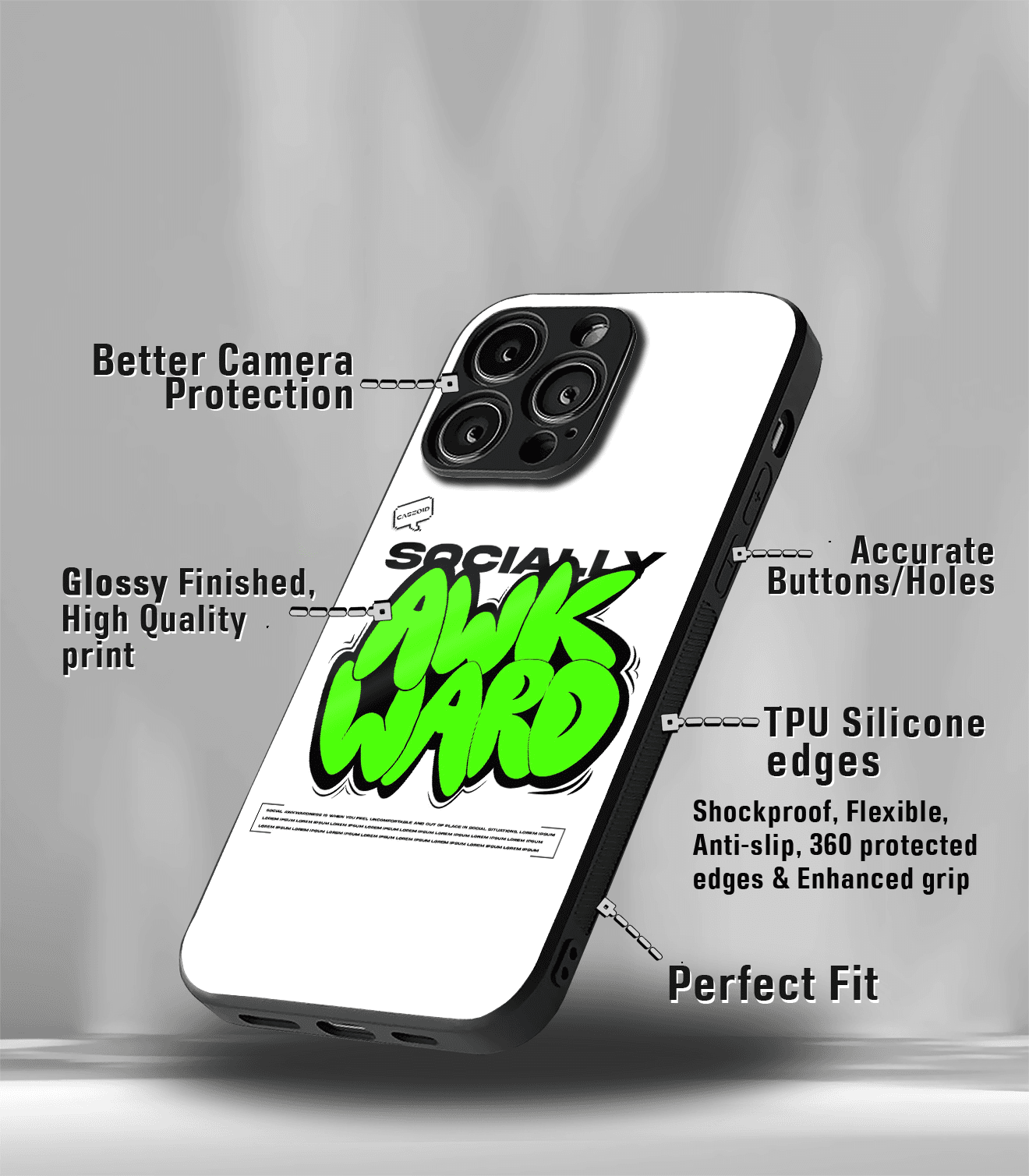 socially awkward white premium phone case
