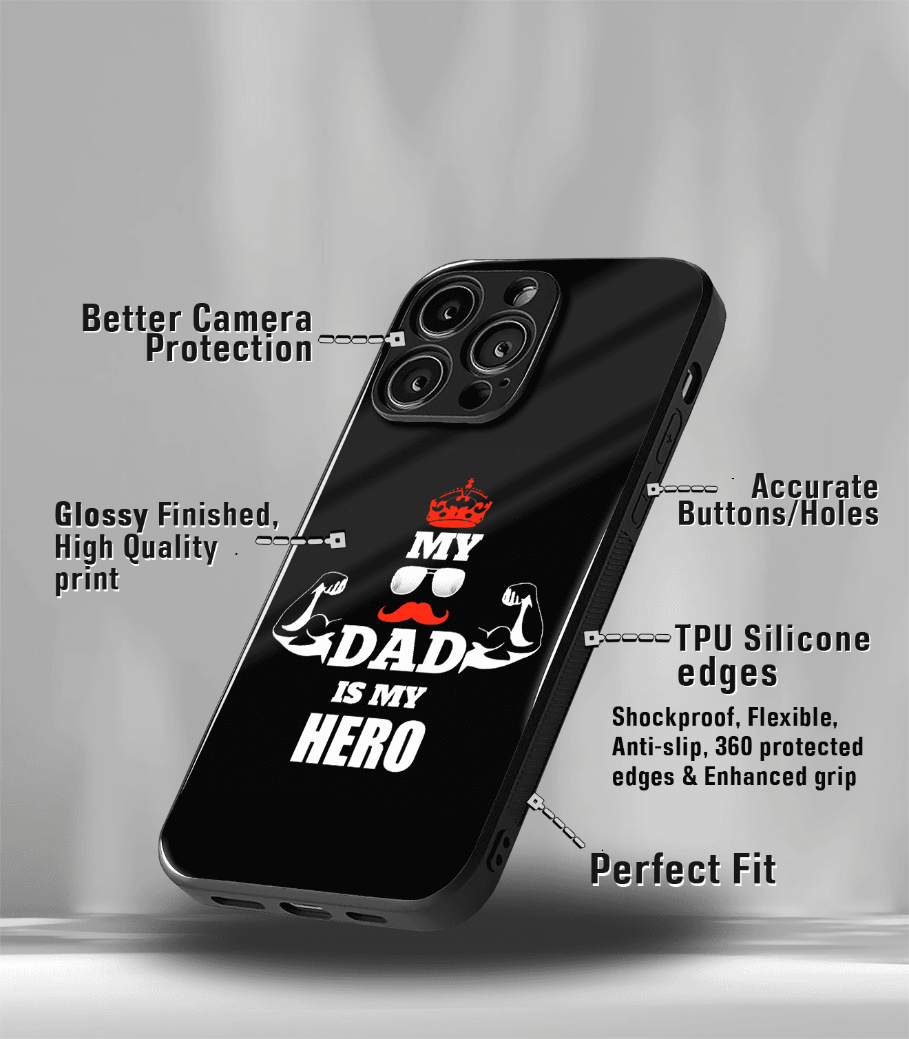 dad is my hero premium phone case