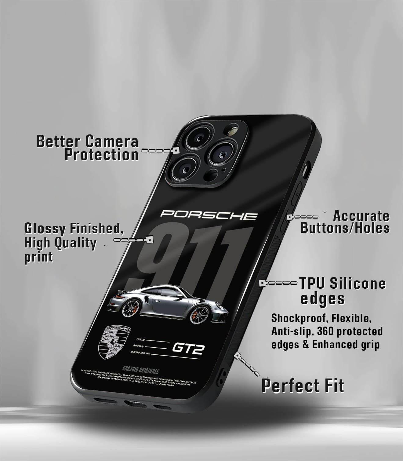 911 midnight edition premium glossy phone case