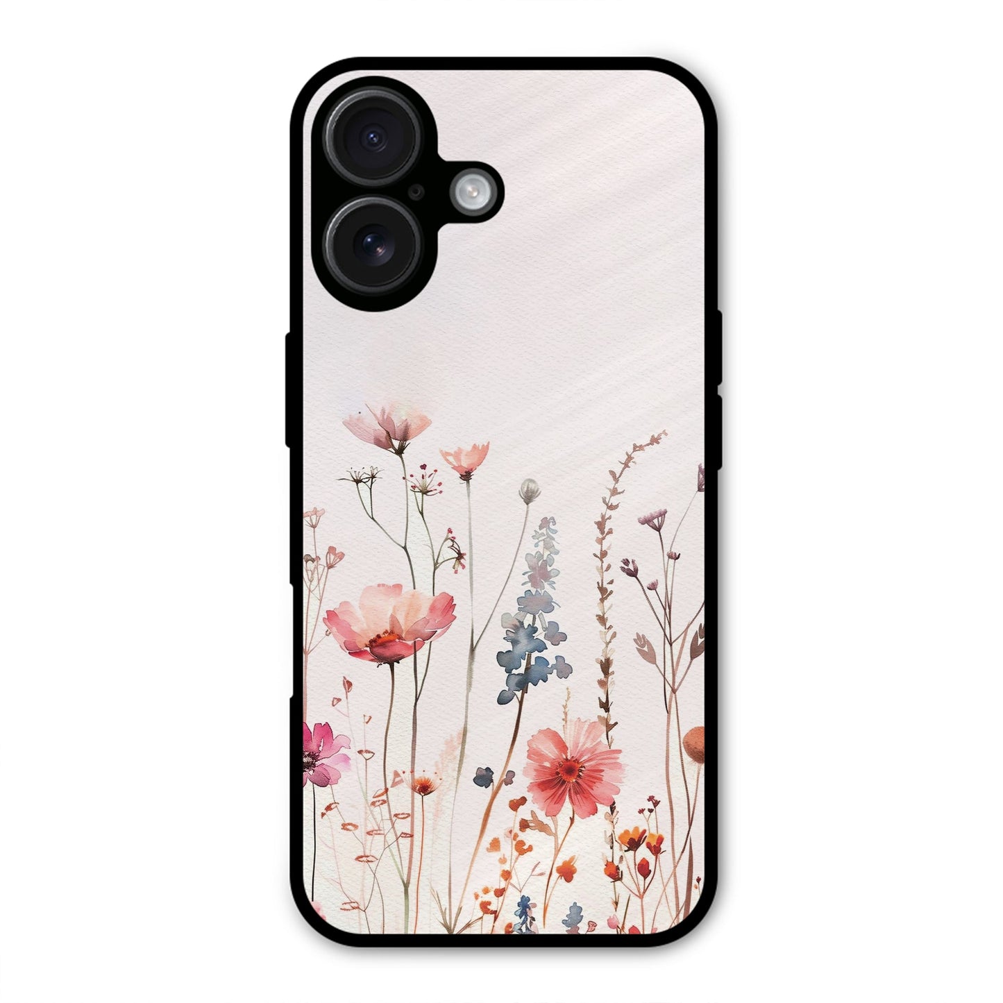 PINK PASTEL FLORAL PRINT AESTHETIC PREMIUM GLOSSY PHONECASE FOR IPHONE 16