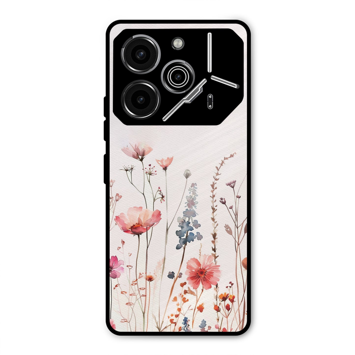 PINK PASTEL FLORAL NAME PRINT AESTHETIC PREMIUM GLOSSY PHONECASE FOR TECNO POVA 6 PRO