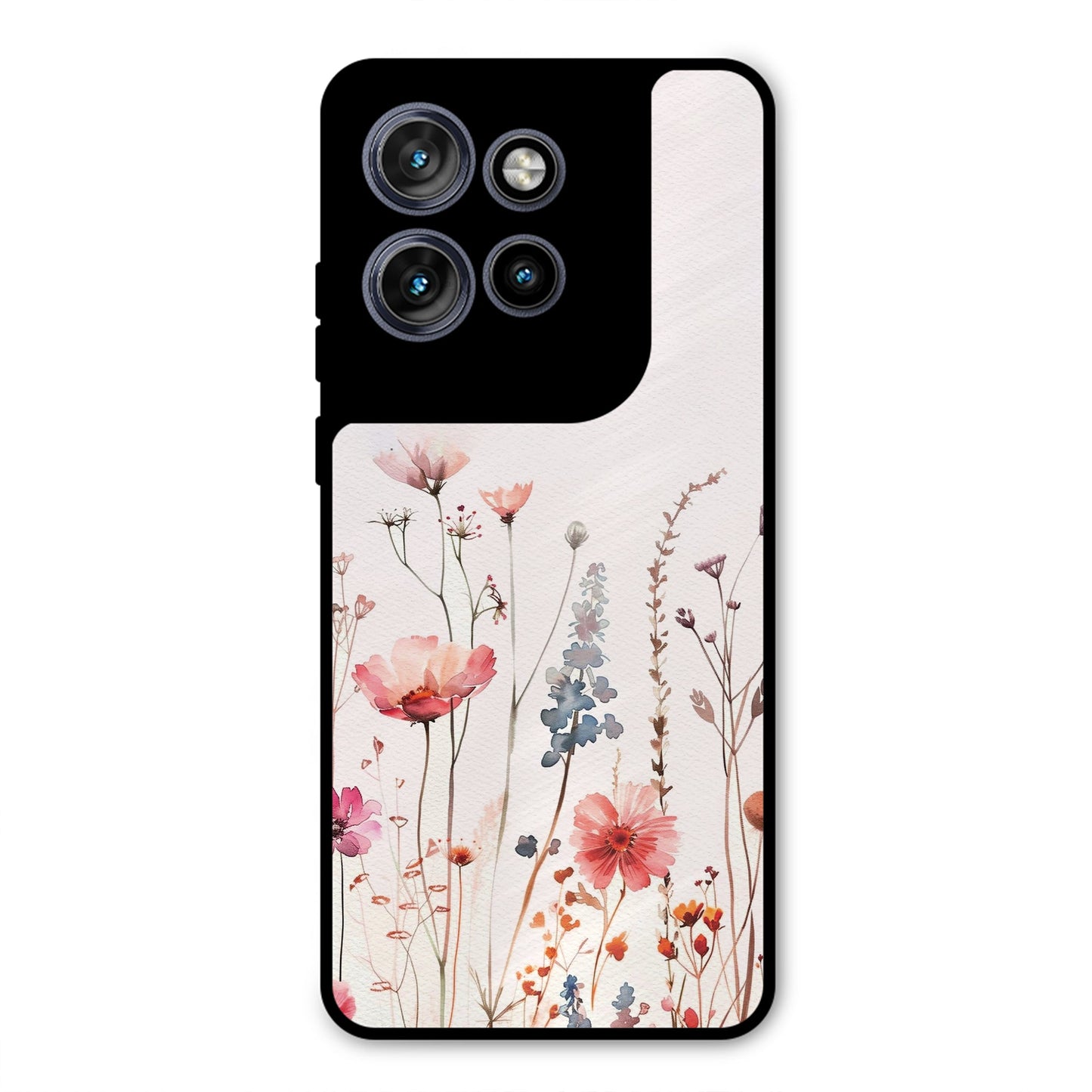 PINK PASTEL FLORAL NAME PRINT AESTHETIC PREMIUM GLOSSY PHONECASE FOR MOTOROLA EDGE 50 NEO