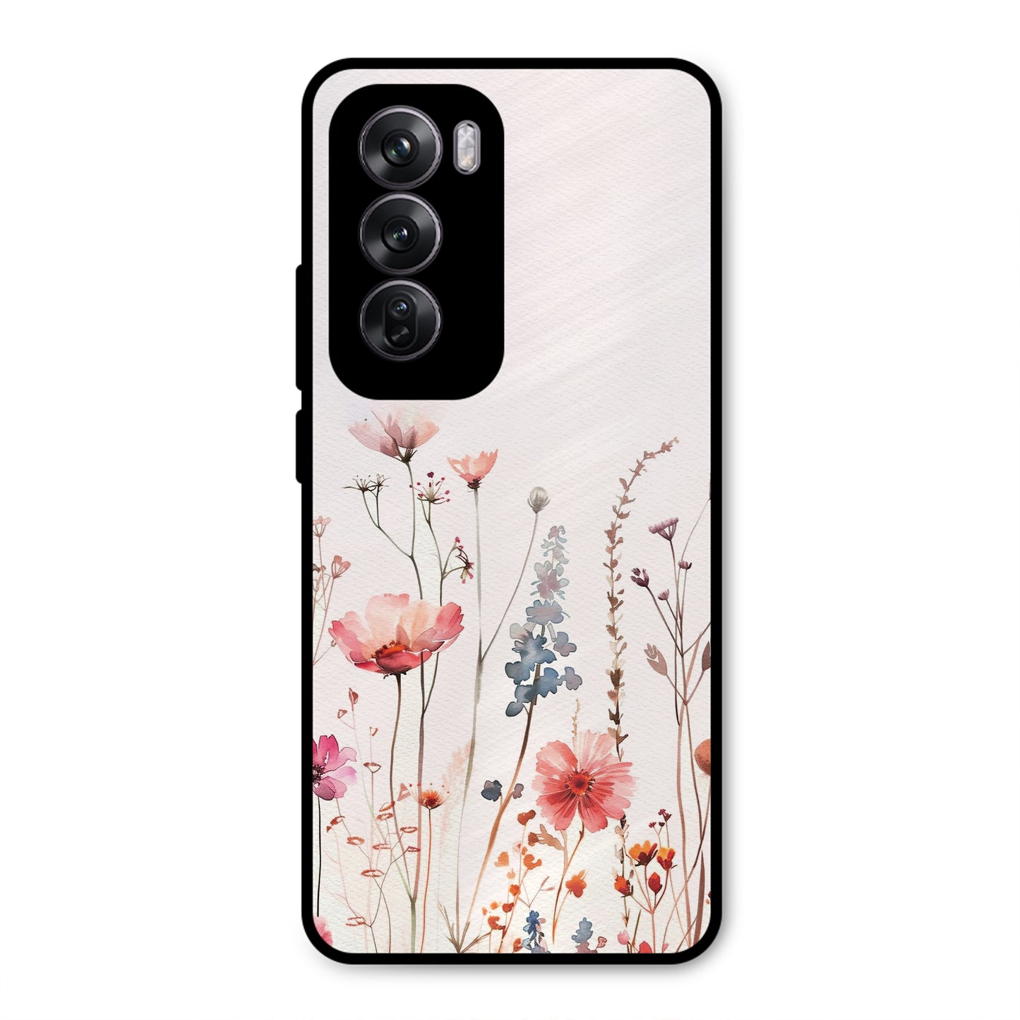 PINK PASTEL FLORAL NAME PRINT AESTHETIC PREMIUM GLOSSY PHONECASE FOR OPPO RENO 12 PRO