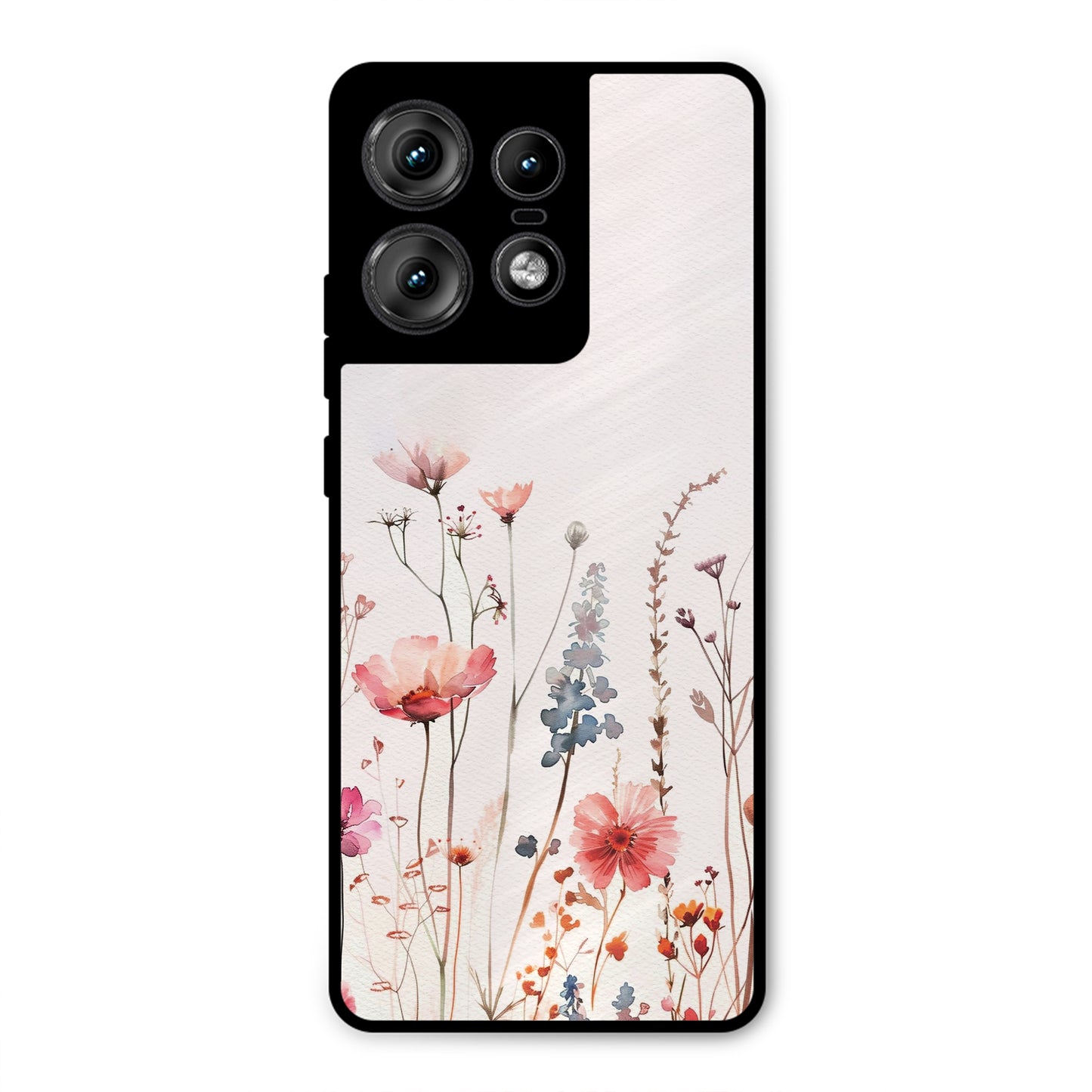 PINK PASTEL FLORAL NAME PRINT AESTHETIC PREMIUM GLOSSY PHONECASE FOR MOTOROLA EDGE 50 PRO