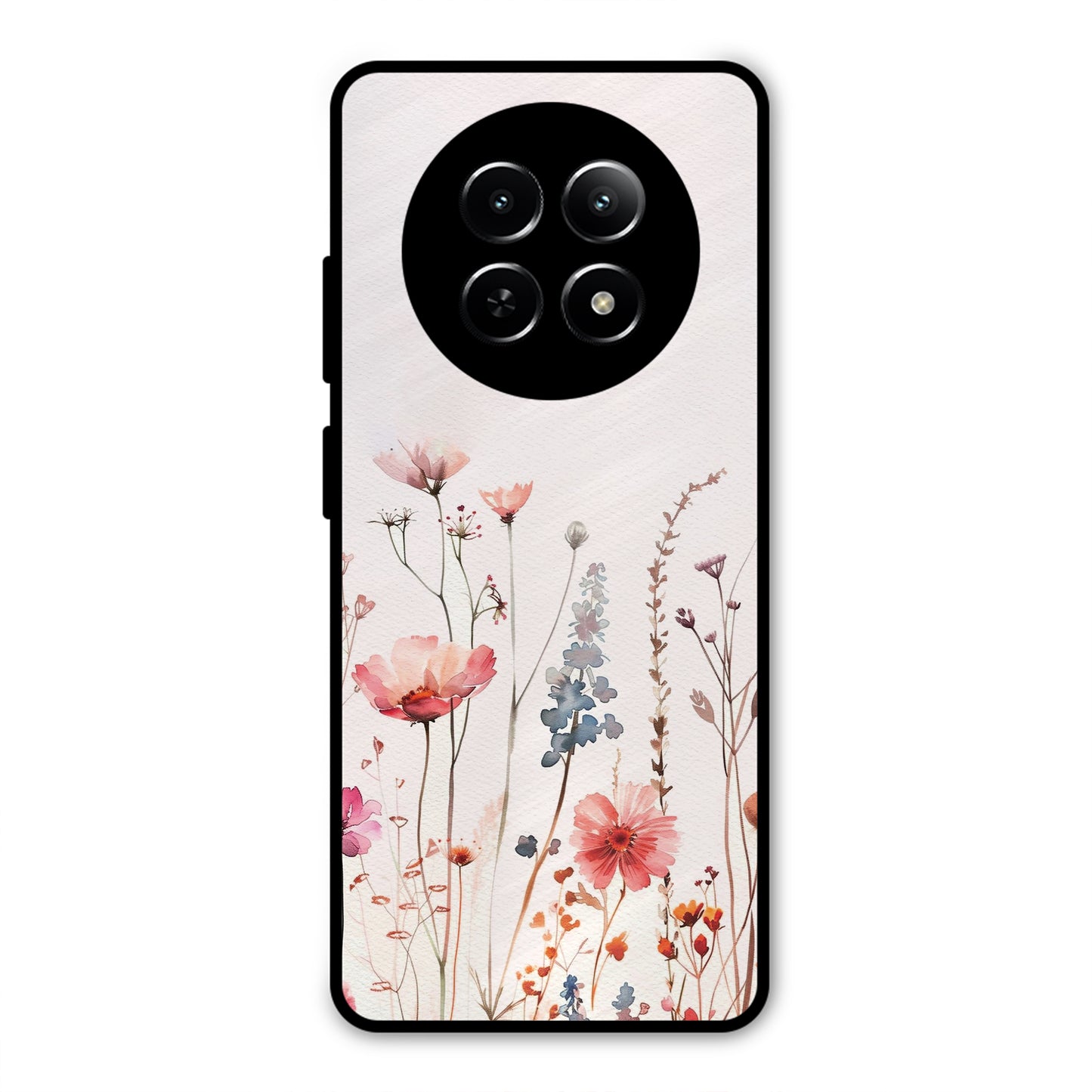 PINK PASTEL FLORAL NAME PRINT AESTHETIC PREMIUM GLOSSY PHONECASE FOR REALME 12