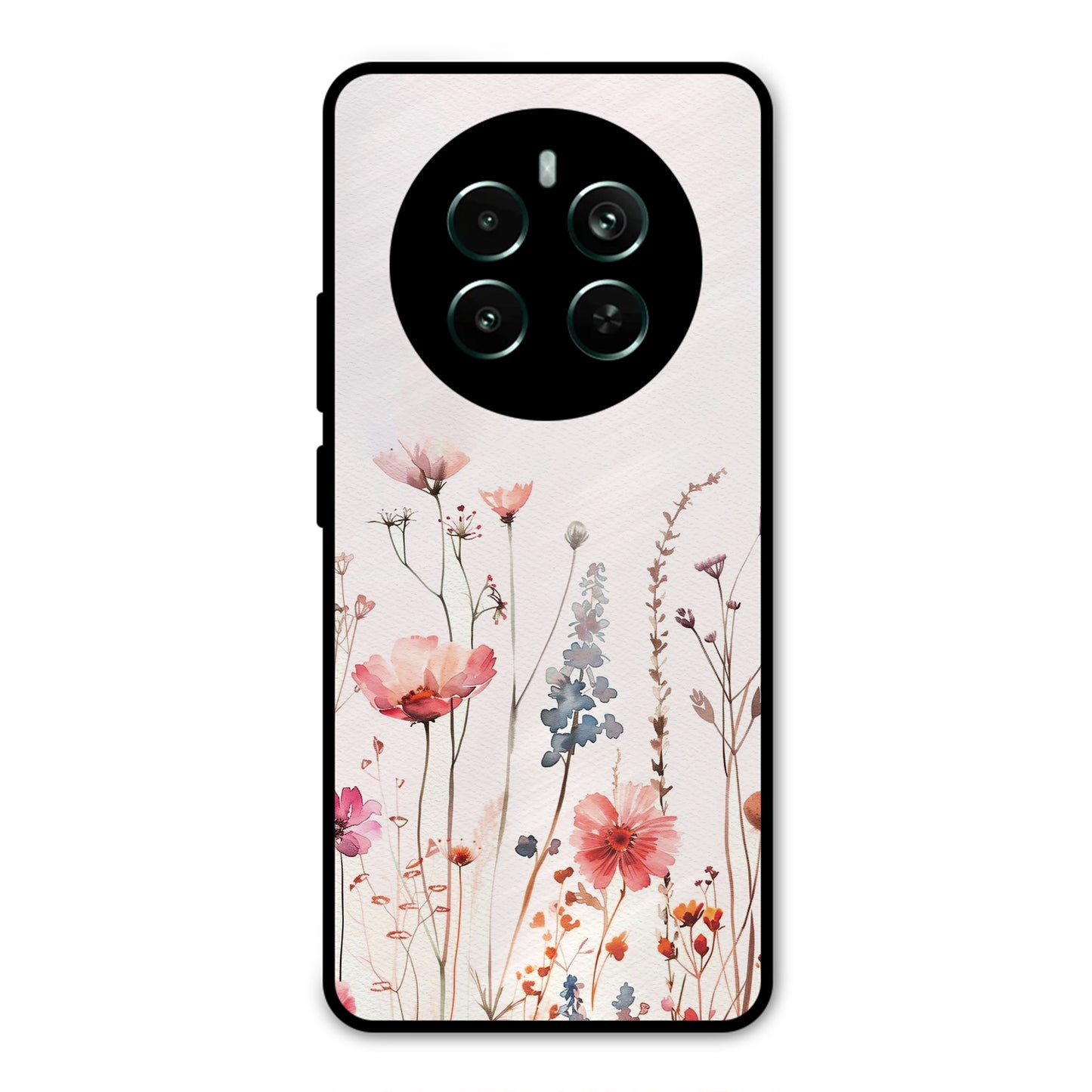 PINK PASTEL FLORAL NAME PRINT AESTHETIC PREMIUM GLOSSY PHONECASE FOR REALME 12 PRO PLUS