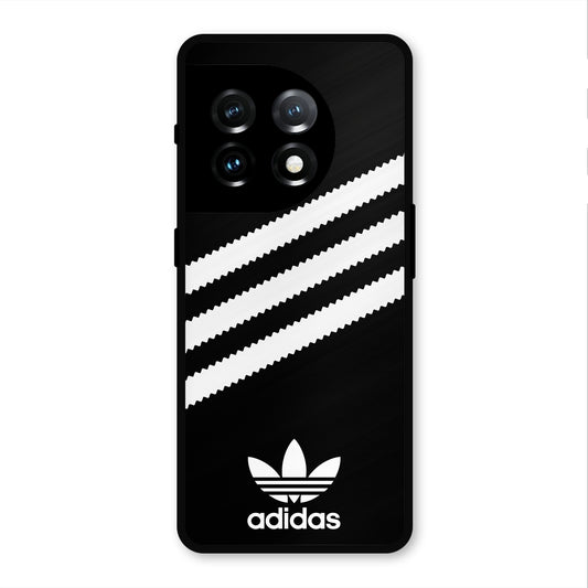 ADIDAS BLACK WHITE STRIPE WAVES METAL COVER FOR ONEPLUS 11