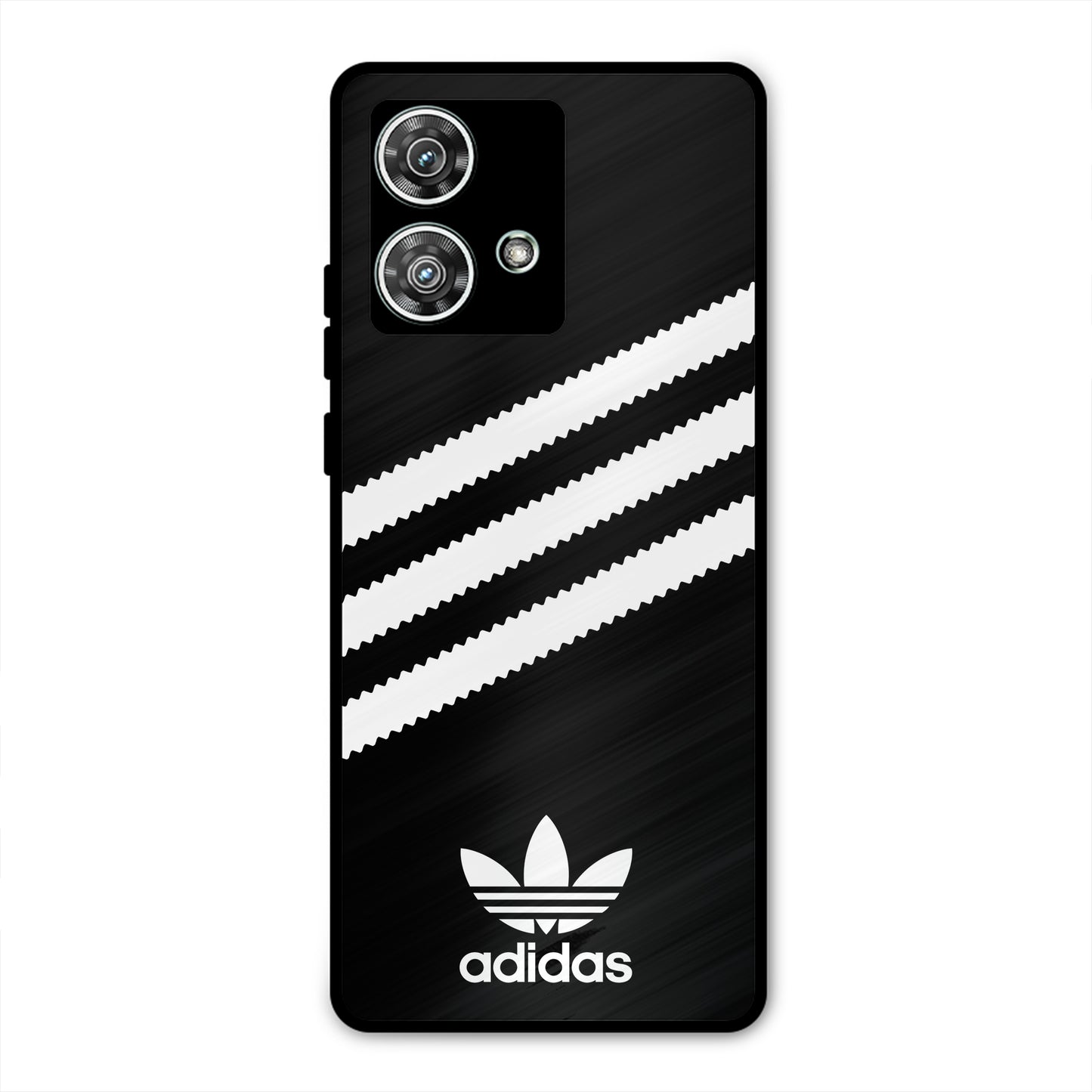 ADIDAS BLACK WHITE STRIPE WAVES METAL COVER FOR MOTOROLA EDGE 40 NEO