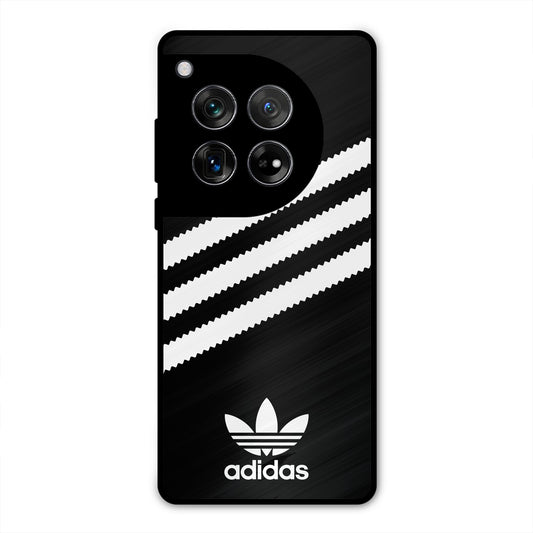 ADIDAS BLACK WHITE STRIPE WAVES PREMIUM GLOSSY PHONECASE FOR ONEPLUS 12