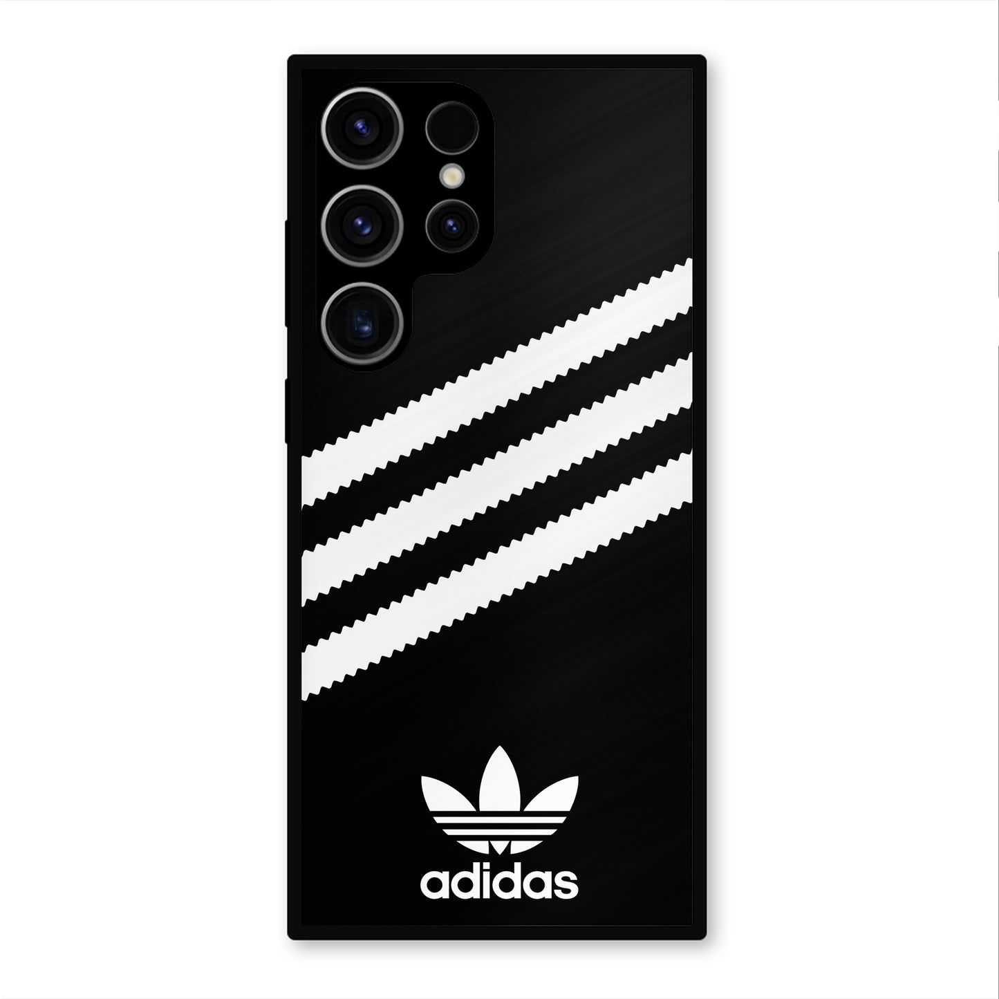 ADIDAS BLACK WHITE STRIPE WAVES METAL COVER FOR SAMSUNG S23 ULTRA