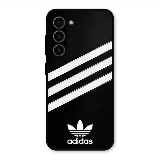 ADIDAS BLACK WHITE STRIPE WAVES METAL COVER FOR SAMSUNG S23