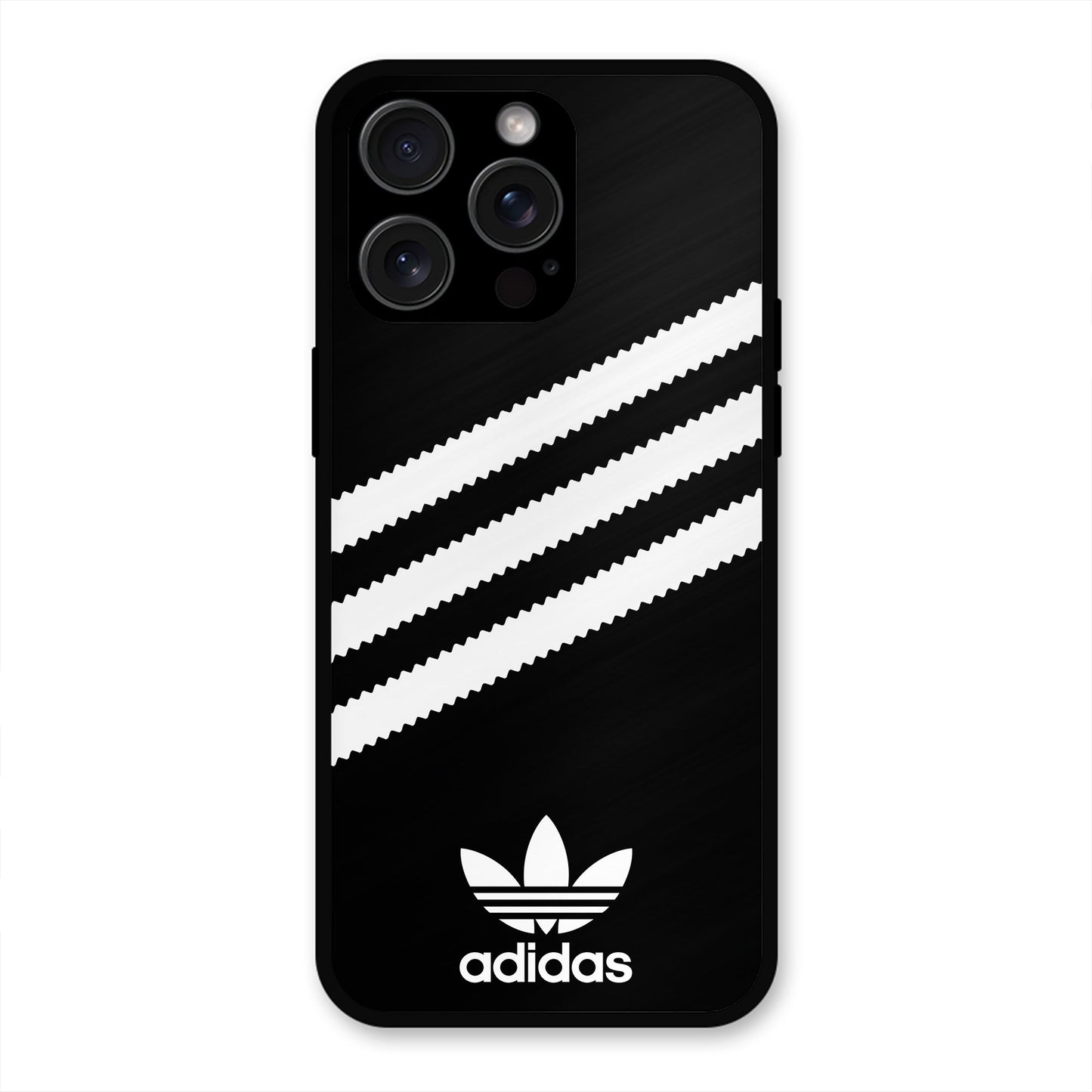 ADIDAS BLACK WHITE STRIPEWAVES PREMIUM GLOSSY PHONECASE FOR IPHONE 15 PRO MAX