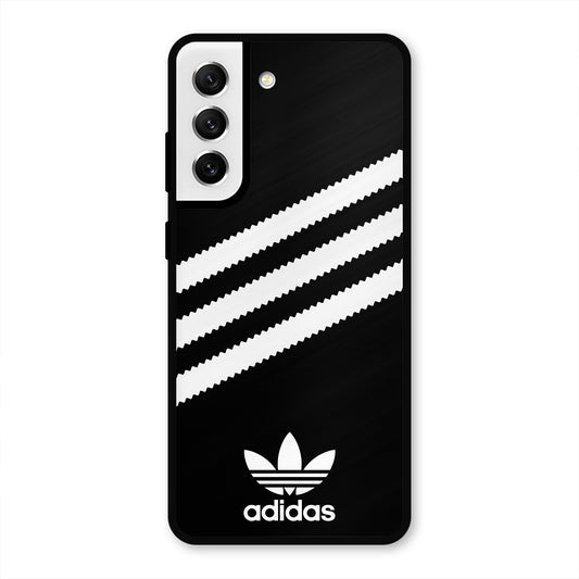 ADIDAS BLACK WHITE STRIPE WAVES PREMIUM GLOSSY PHONECASE FOR SAMSUNG S21 FE